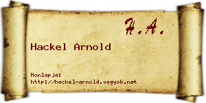 Hackel Arnold névjegykártya
