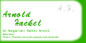 arnold hackel business card